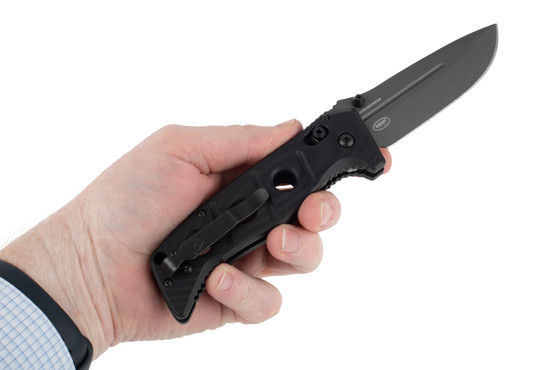 Benchmade Adamas Folding Knife 3.82" Drop Point Blade has a Black G10 handle